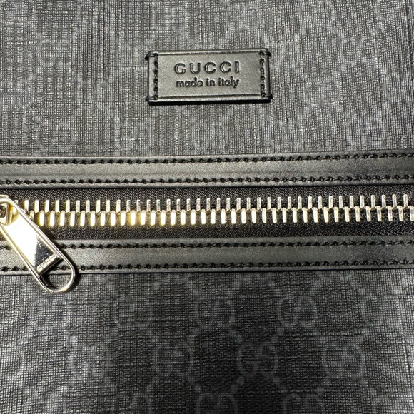 Gucci GG Supreme Messenger Bag 474137 K5RLN Black Web Stripe Crossbody - Picture 12 of 13